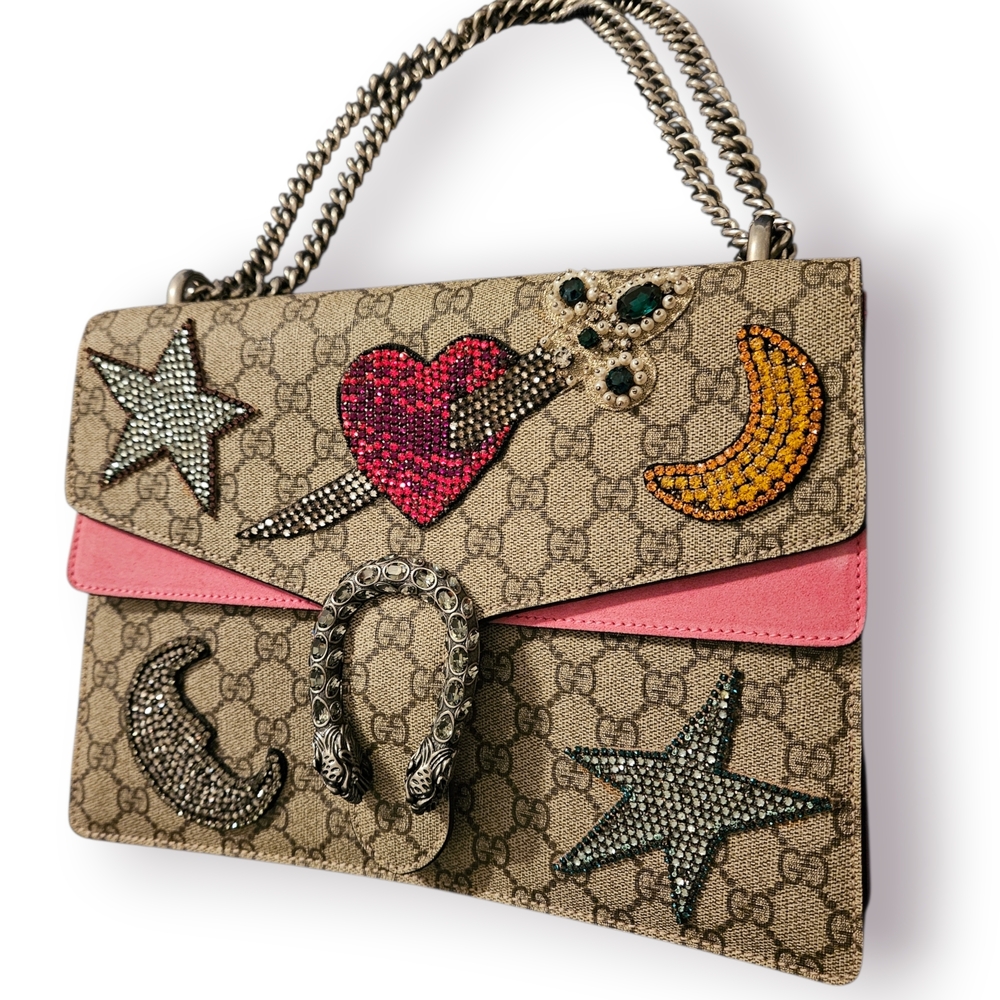 Gucci Beige and Pink Embellished Women's Bag